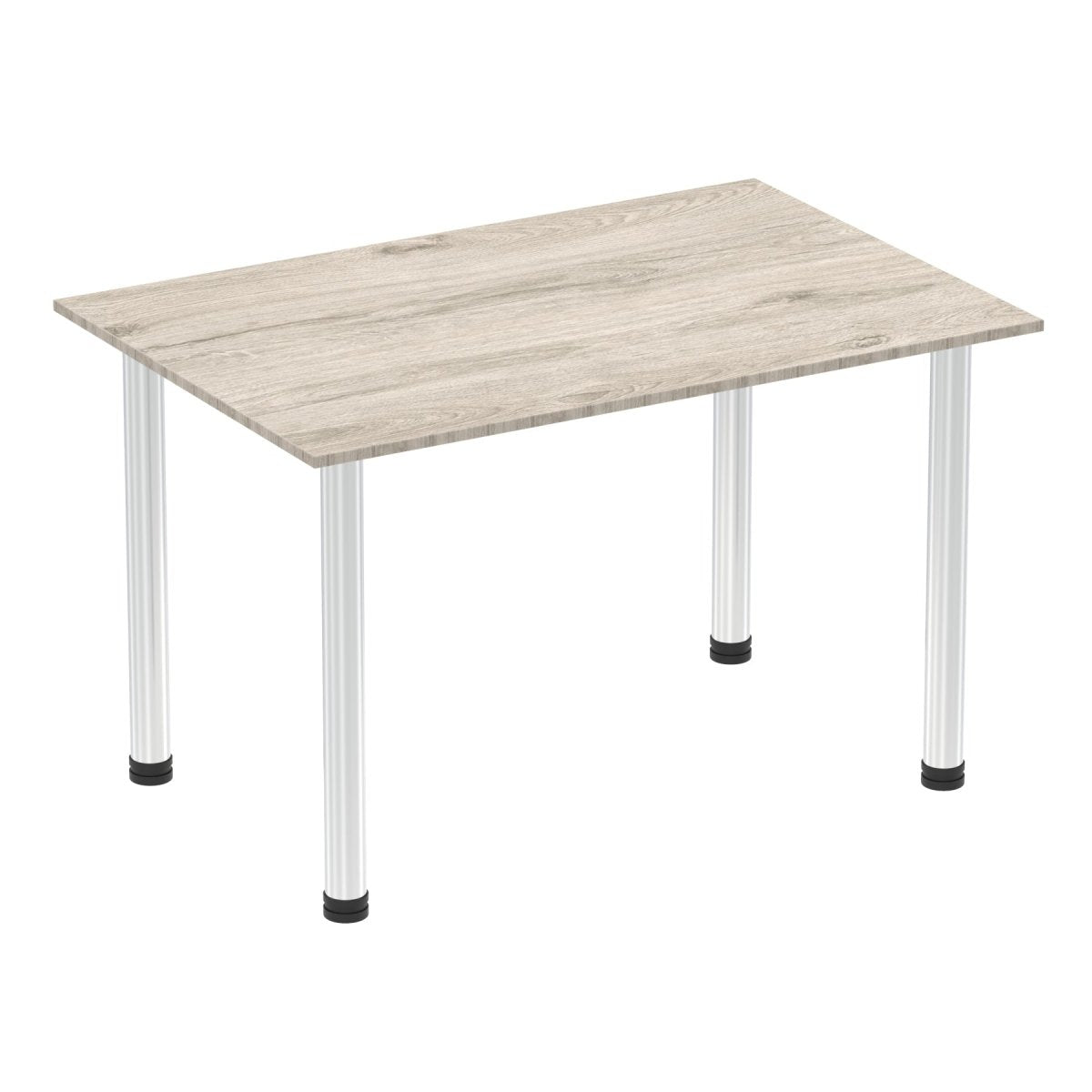 Office furniture impulse-120cm-straight-table-with-post-leg Dynamic  Grey Oak Desk  ChromeLeg