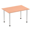 Office furniture impulse-120cm-straight-table-with-post-leg Dynamic  Beech Desk  AluminiumLeg
