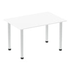 Office furniture impulse-120cm-straight-table-with-post-leg Dynamic  White Desk  AluminiumLeg