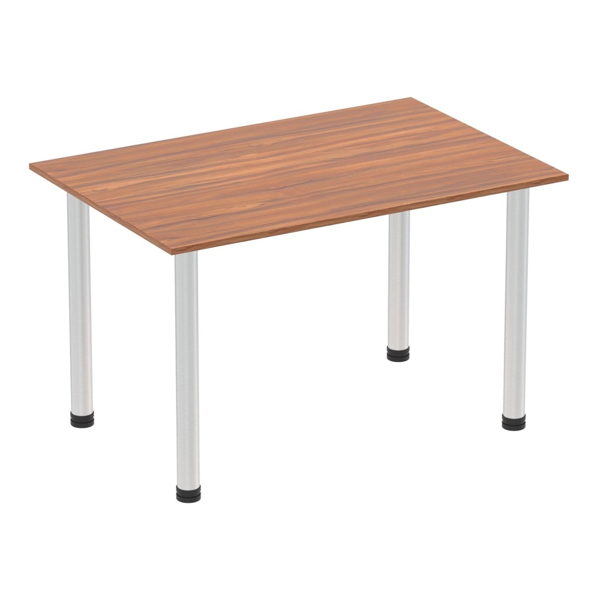 Office furniture impulse-120cm-straight-table-with-post-leg Dynamic  Walnut Desk  AluminiumLeg
