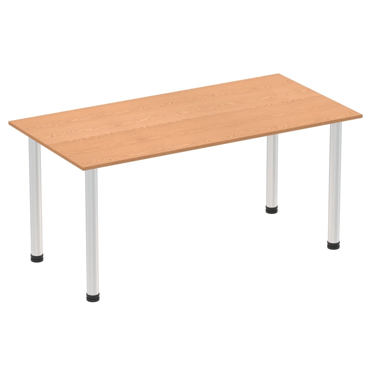 Office Table Impulse 160cm Straight Table With Post Leg Oak Aluminium Dynamic Office  