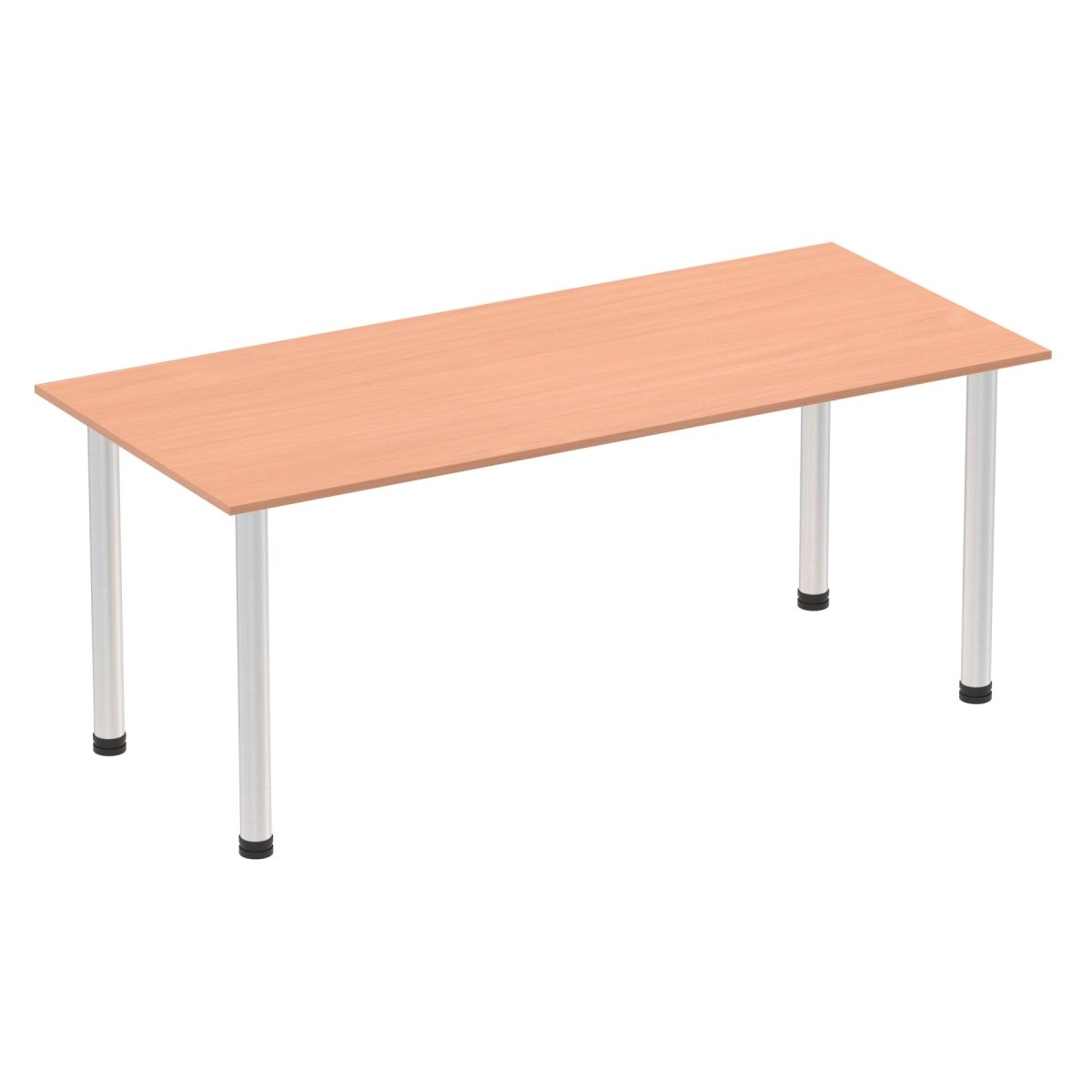 Office Table Impulse 180cm Straight Table With Post Leg Beech Aluminium Dynamic Office  