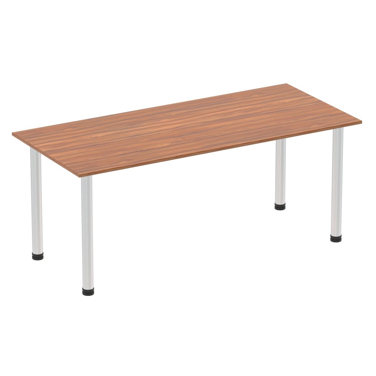 Office Table Impulse 180cm Straight Table With Post Leg Walnut Aluminium Dynamic Office  