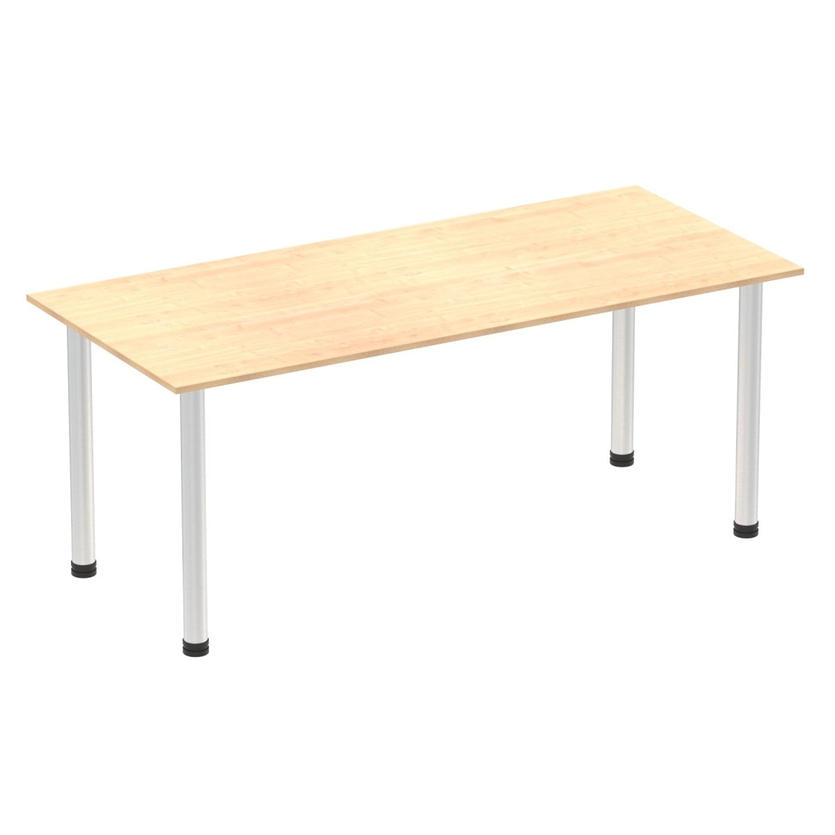 Office Table Impulse 180cm Straight Table With Post Leg Maple Aluminium Dynamic Office  