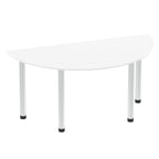 Office furniture impulse-semi-circle-table-with-post-leg Dynamic  White 160 Wide Aluminium