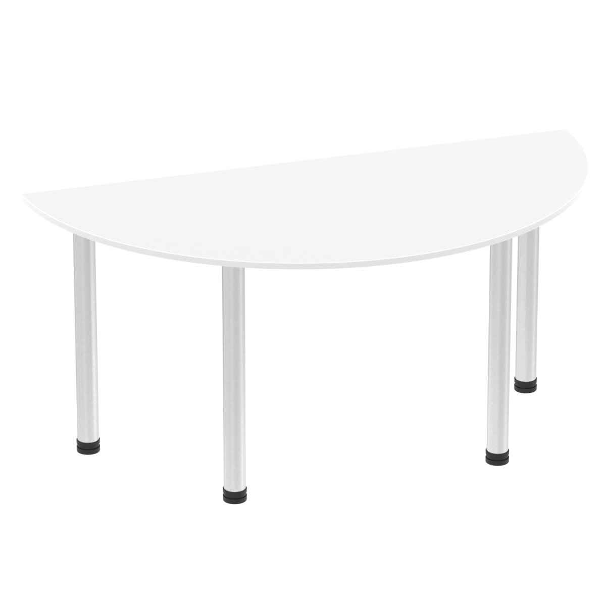 Office furniture impulse-semi-circle-table-with-post-leg Dynamic  White 160 Wide Aluminium
