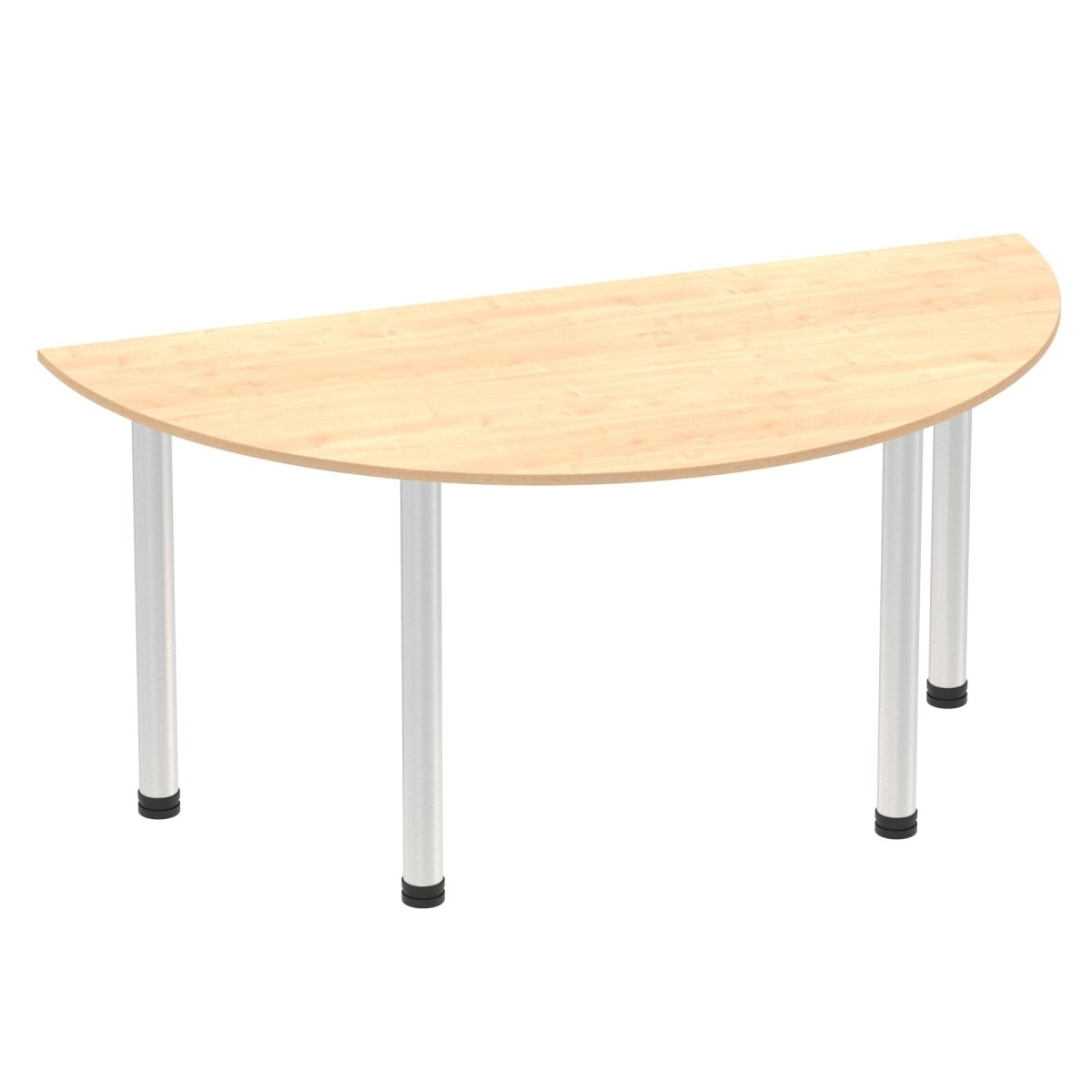 Office furniture impulse-semi-circle-table-with-post-leg Dynamic  Maple 160 Wide Aluminium