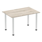 Office furniture impulse-120cm-straight-table-with-post-leg Dynamic  Grey Oak Desk  AluminiumLeg