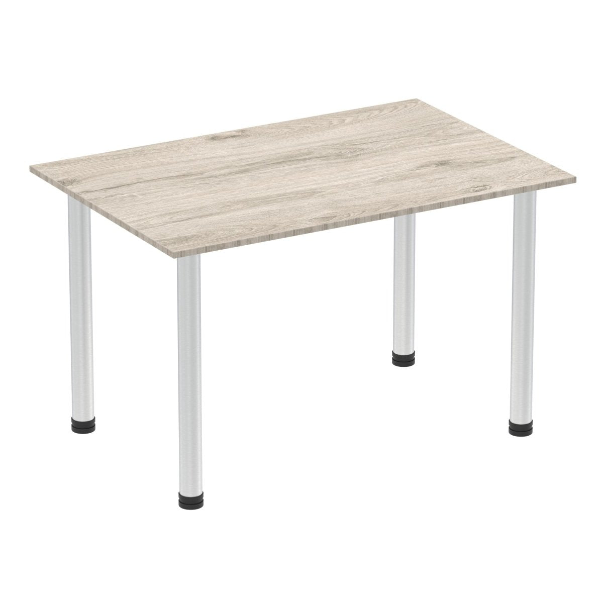 Office furniture impulse-120cm-straight-table-with-post-leg Dynamic  Grey Oak Desk  AluminiumLeg