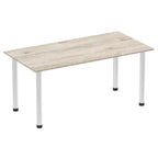 Office Table Impulse 160cm Straight Table With Post Leg Grey Oak Aluminium Dynamic Office  