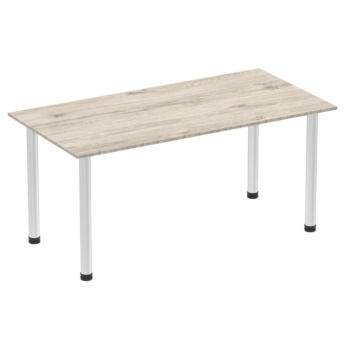 Office Table Impulse 160cm Straight Table With Post Leg Grey Oak Aluminium Dynamic Office  