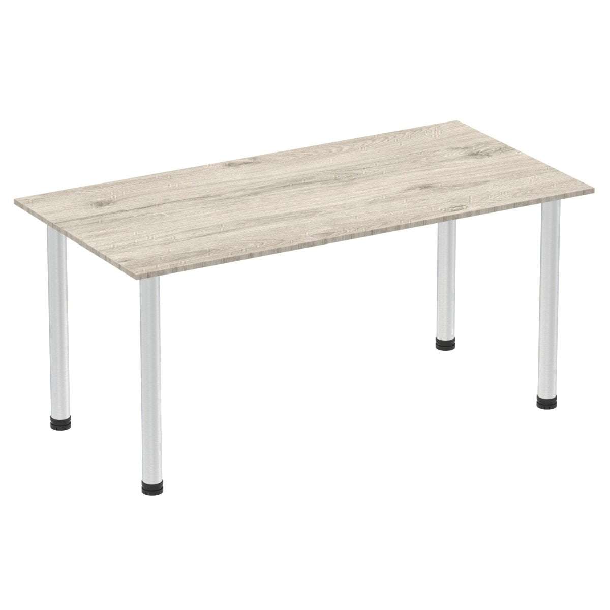 Office Table Impulse 160cm Straight Table With Post Leg Grey Oak Aluminium Dynamic Office  