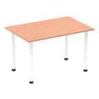 Office furniture impulse-120cm-straight-table-with-post-leg Dynamic  Beech Desk  WhiteLeg