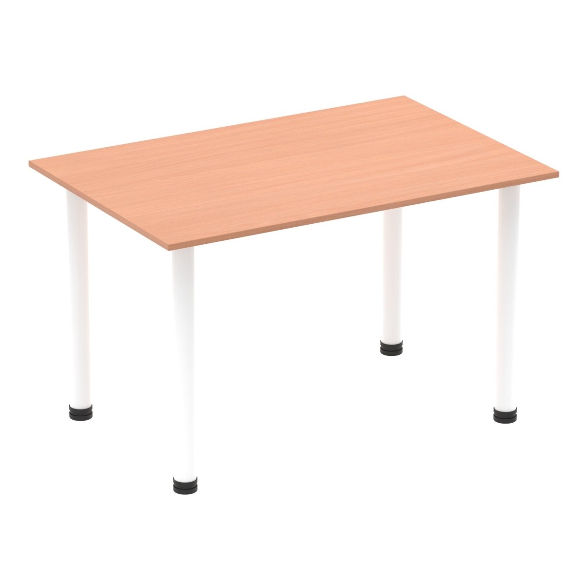 Office furniture impulse-120cm-straight-table-with-post-leg Dynamic  Beech Desk  WhiteLeg