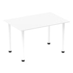 Office furniture impulse-120cm-straight-table-with-post-leg Dynamic  White Desk  WhiteLeg