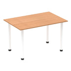 Office furniture impulse-120cm-straight-table-with-post-leg Dynamic  Oak Desk  WhiteLeg