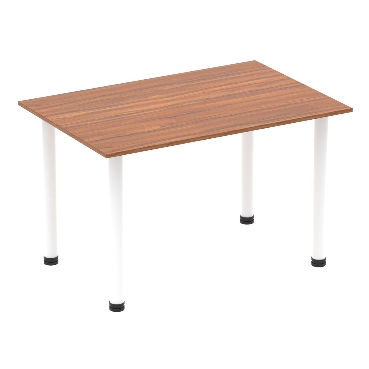 Office furniture impulse-120cm-straight-table-with-post-leg Dynamic  Walnut Desk  WhiteLeg