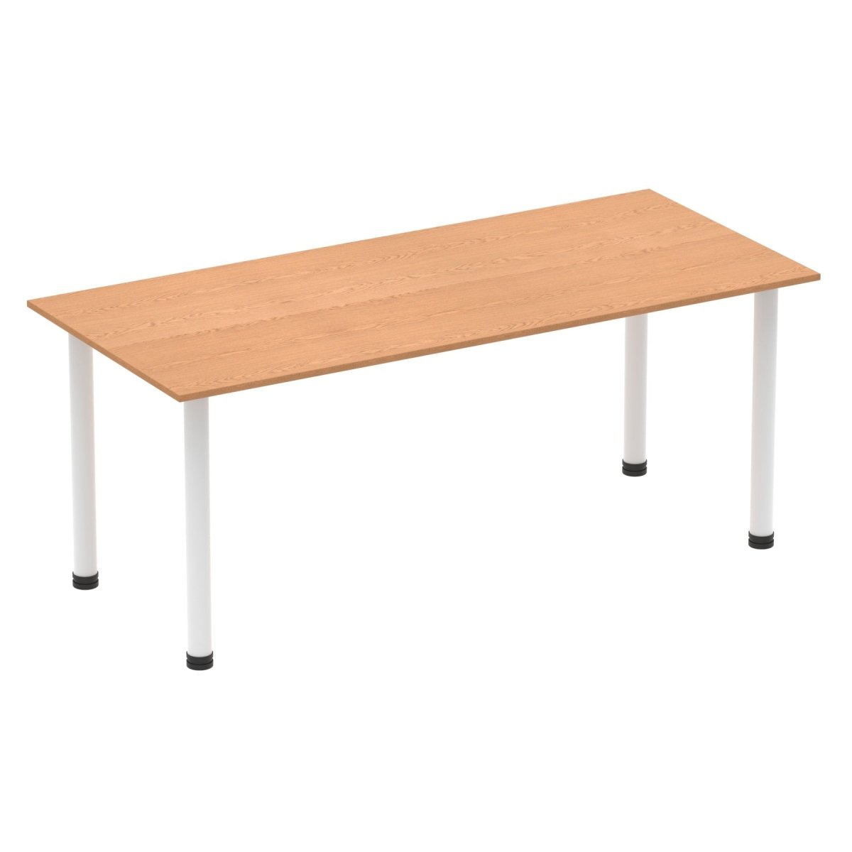 Office Table Impulse 180cm Straight Table With Post Leg Oak White Dynamic Office  