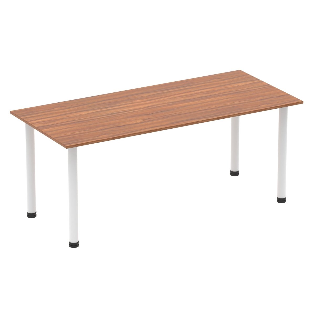 Office Table Impulse 180cm Straight Table With Post Leg Walnut White Dynamic Office  