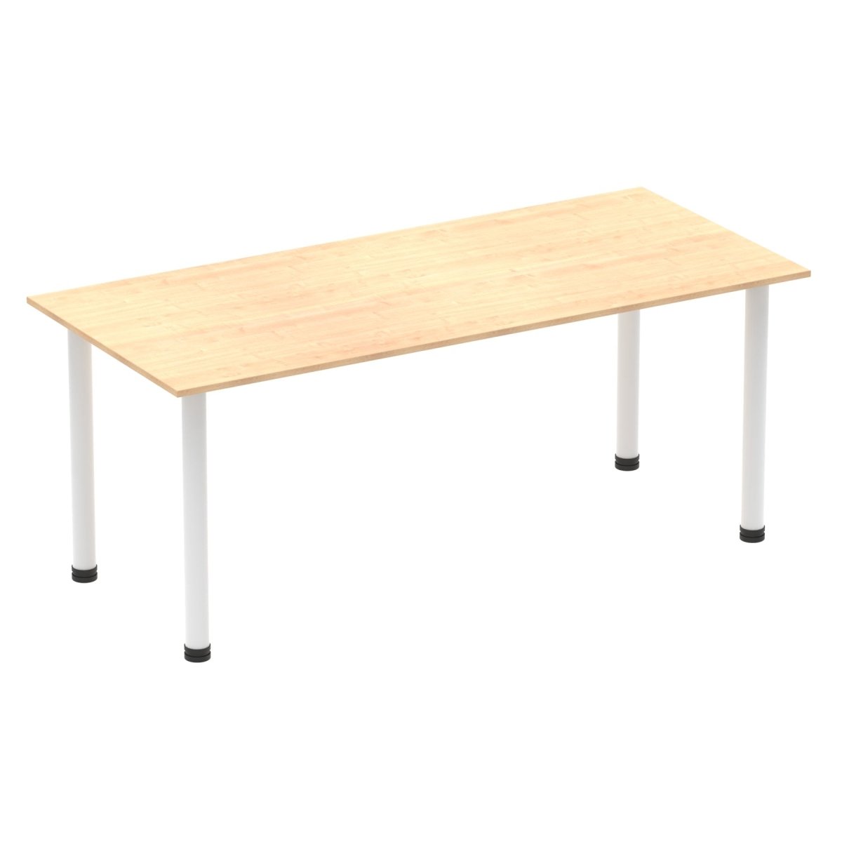Office Table Impulse 180cm Straight Table With Post Leg Maple White Dynamic Office  