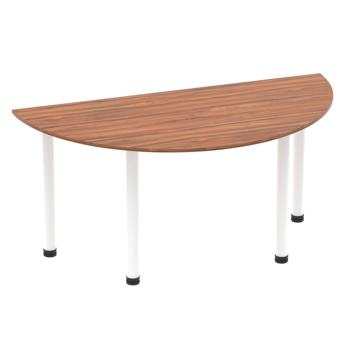 Office furniture impulse-semi-circle-table-with-post-leg Dynamic  Walnut 160 Wide White