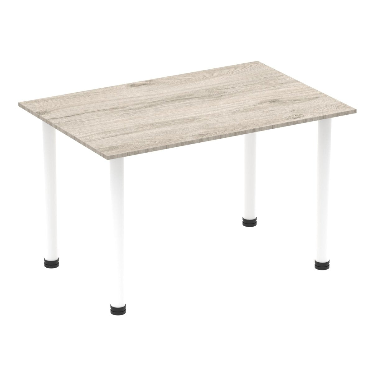 Office furniture impulse-120cm-straight-table-with-post-leg Dynamic  Grey Oak Desk  WhiteLeg