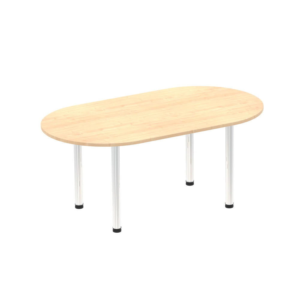 Office furniture impulse-boardroom-table-with-post-leg Dynamic  White 240 Wide  Silver