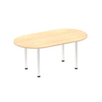 Office furniture impulse-boardroom-table-with-post-leg Dynamic  White 240 Wide  Silver