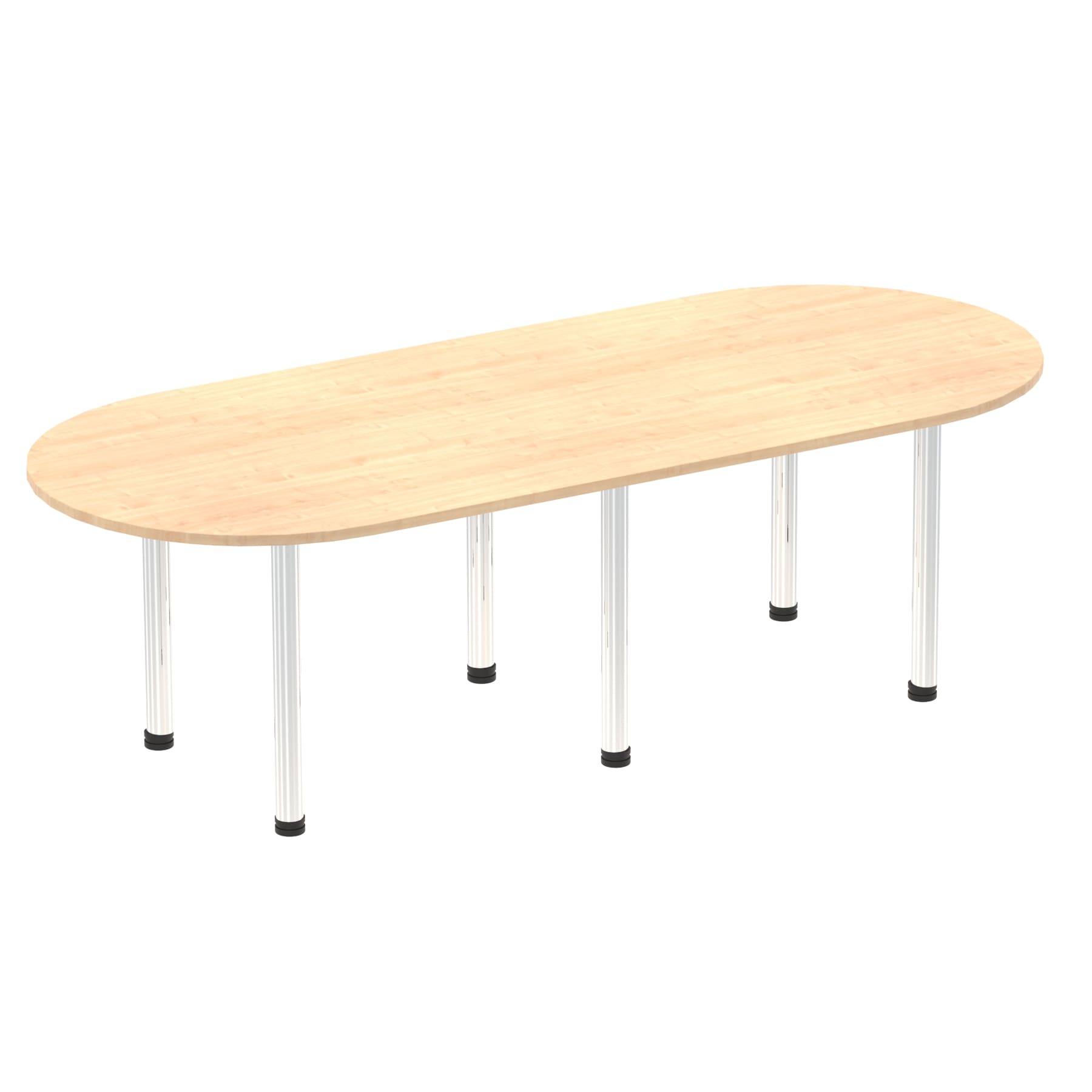Office furniture impulse-boardroom-table-with-post-leg Dynamic  Grey Oak 240 Wide  Chrome