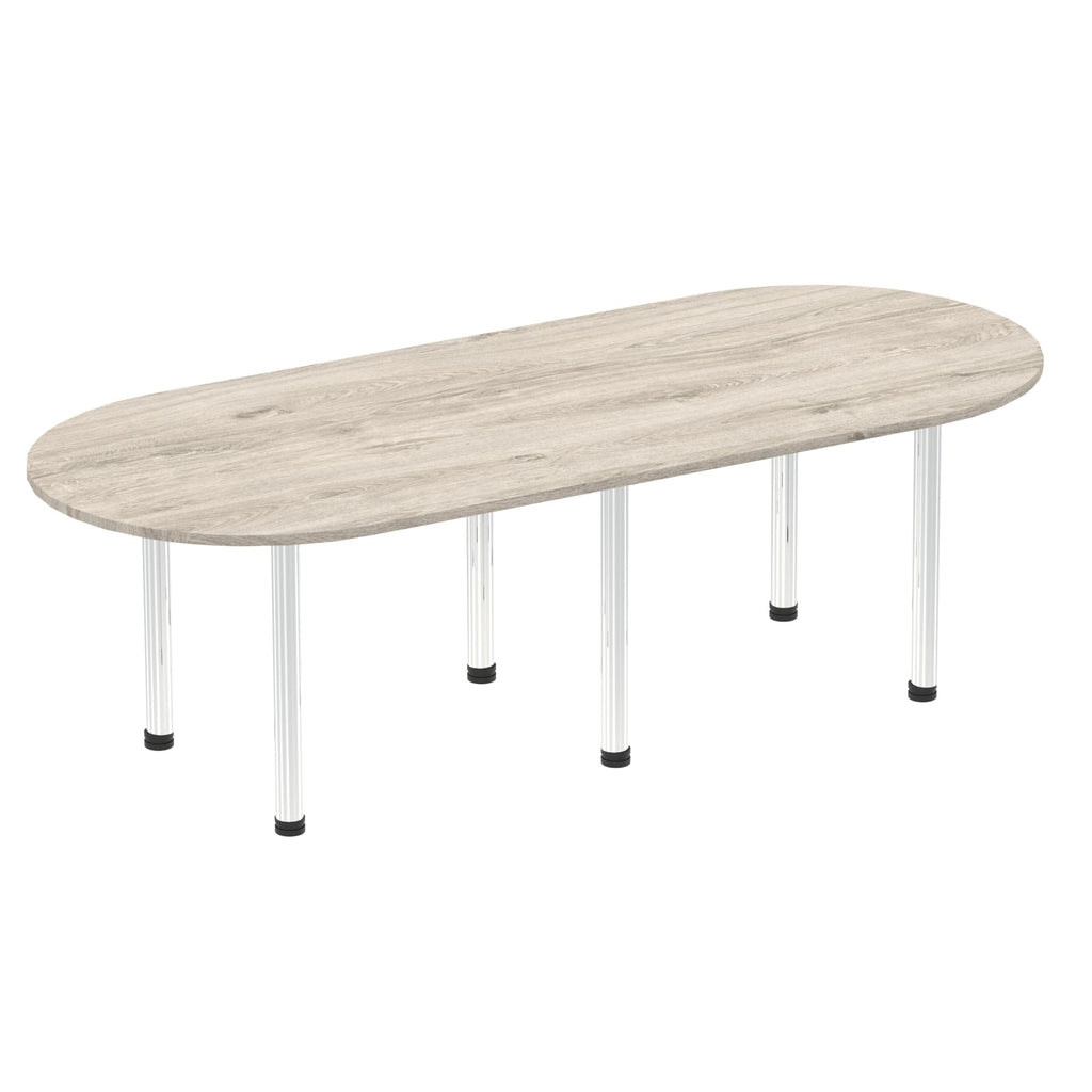 Office furniture impulse-boardroom-table-with-post-leg Dynamic  Beech 240 Wide  White