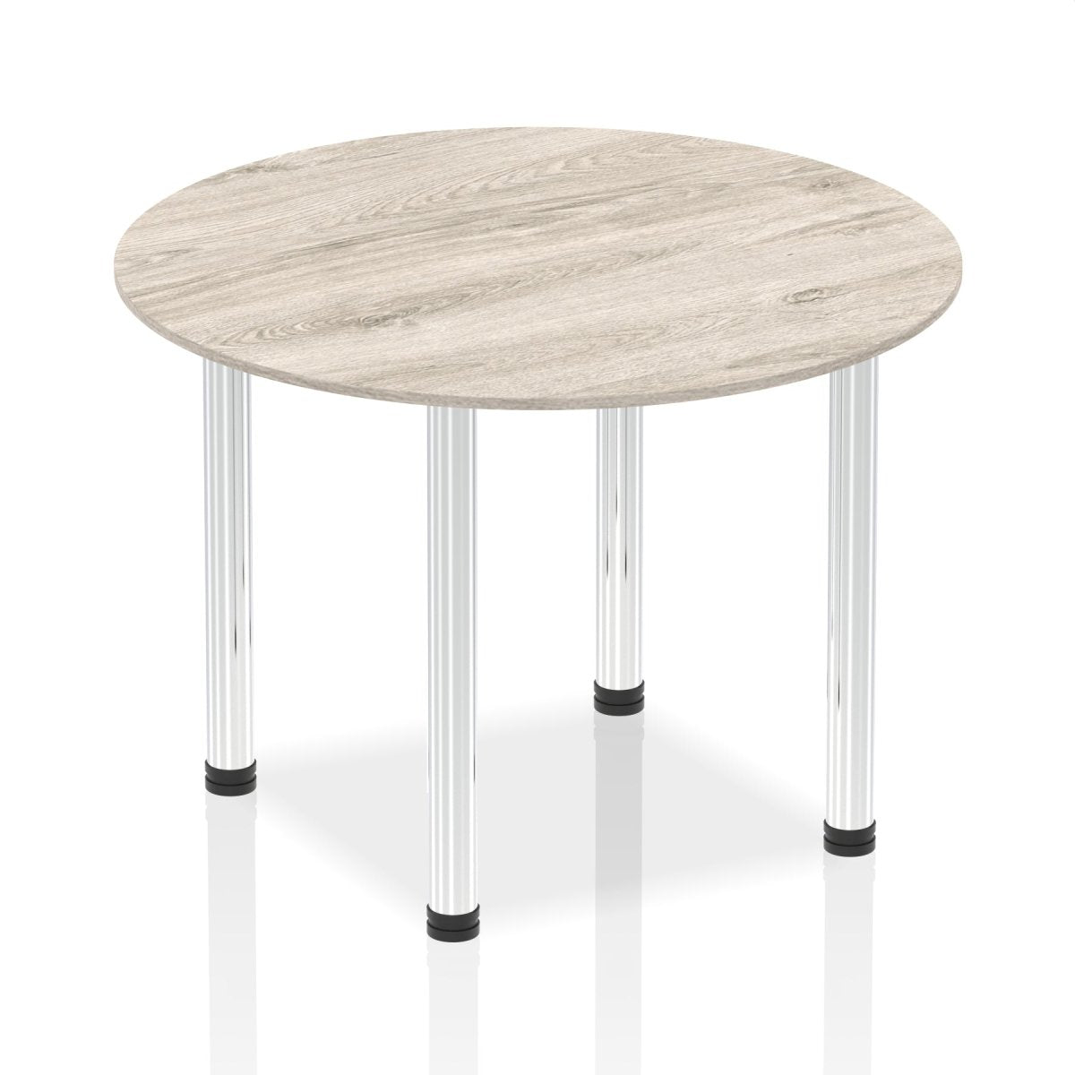 Office furniture impulse-round-table-with-post-leg Dynamic  Grey Oak Desk Colour 100 Wide