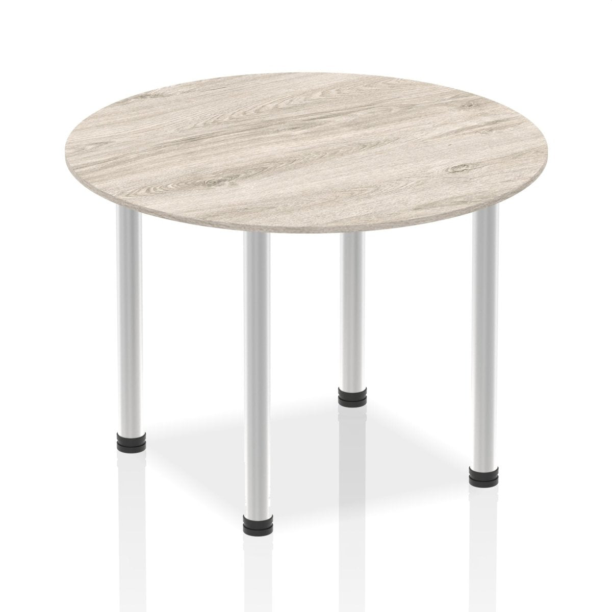 Office furniture impulse-round-table-with-post-leg Dynamic  Grey Oak Desk Colour 100 Wide