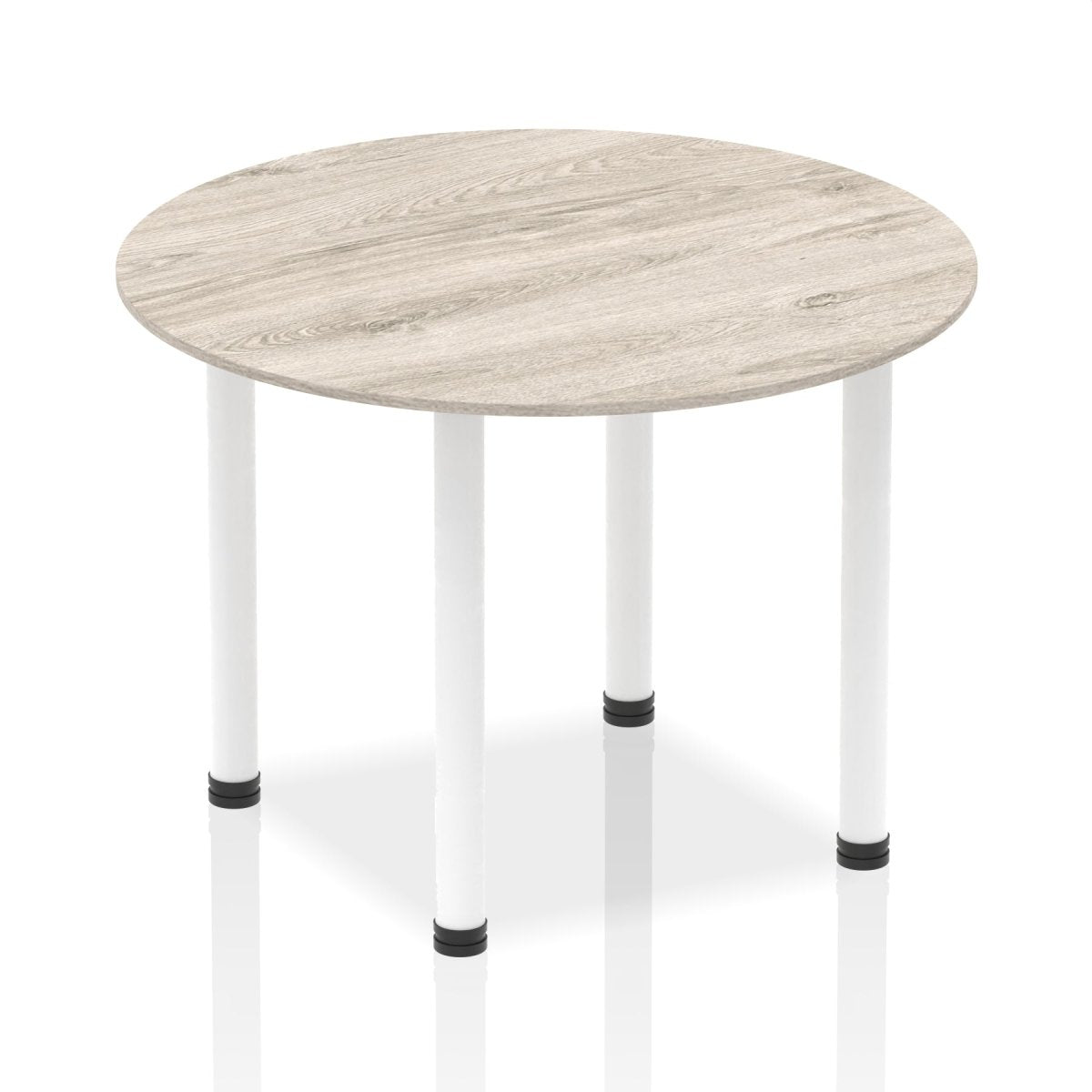 Office furniture impulse-round-table-with-post-leg Dynamic  Grey Oak Desk Colour 100 Wide