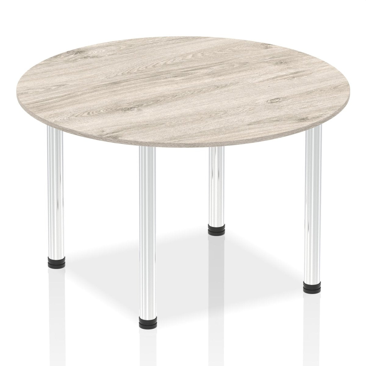 Office furniture impulse-round-table-with-post-leg Dynamic  Grey Oak Desk Colour 120 Wide