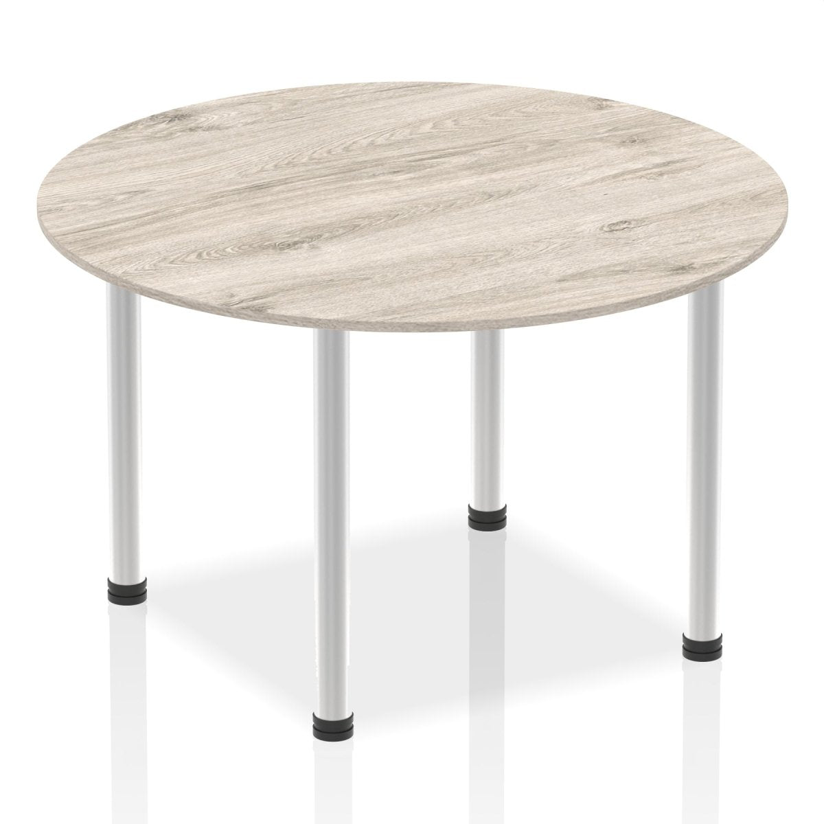 Office furniture impulse-round-table-with-post-leg Dynamic  Grey Oak Desk Colour 120 Wide
