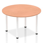 Office furniture impulse-round-table-with-post-leg Dynamic  Grey Oak Desk Colour 120 Wide