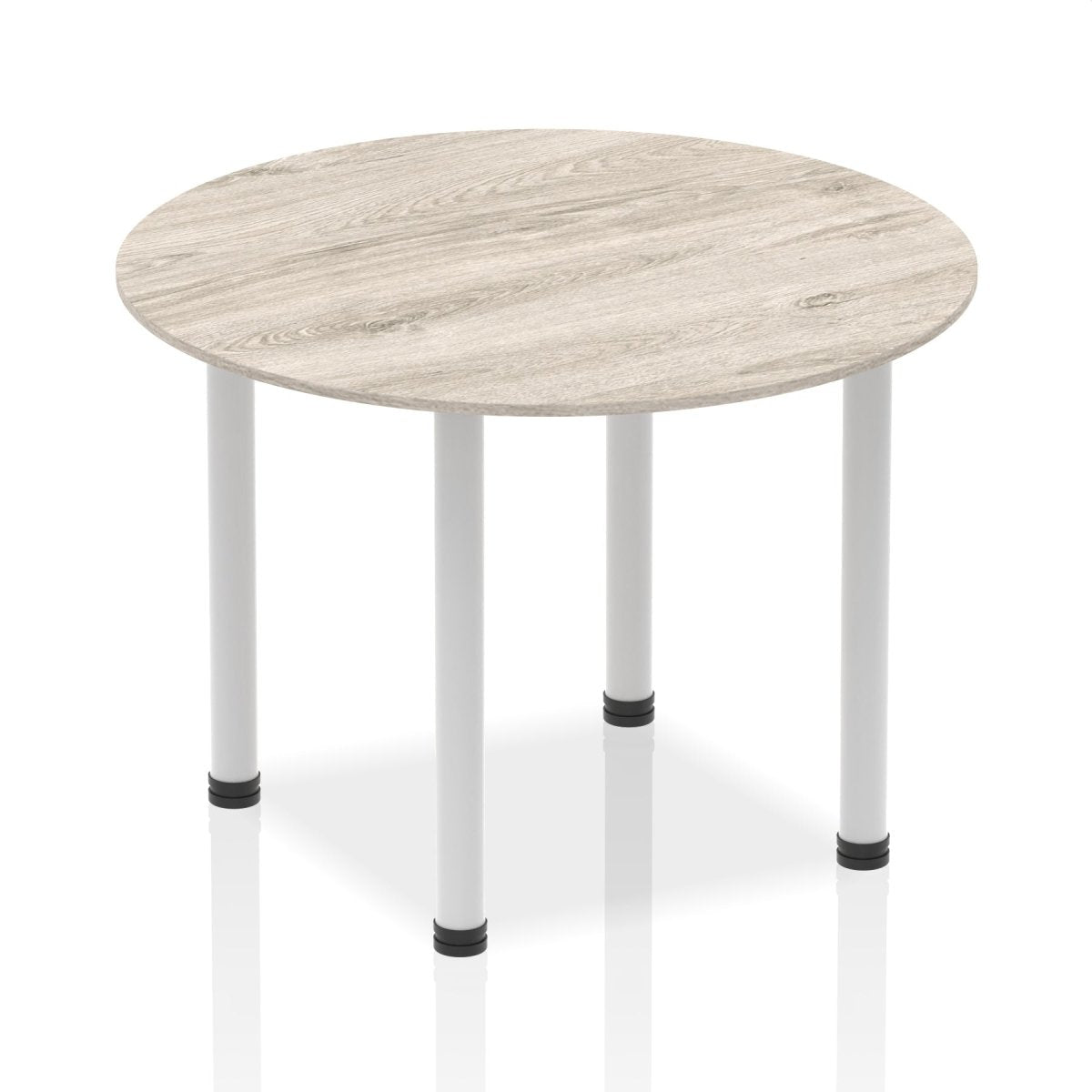 Office furniture impulse-round-table-with-post-leg Dynamic  Grey Oak Desk Colour 100 Wide