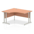 Office Desk Impulse  140cm Left Crescent Desk Cantilever Leg Beech Desk Colour Silver Leg