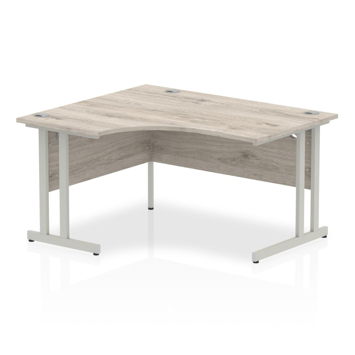 Office furniture impulse-140mm-left-crescent-desk-cantilever-leg Dynamic  Grey Oak Desk Colour Silver Leg