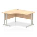 Office furniture impulse-140mm-left-crescent-desk-cantilever-leg Dynamic  Maple Desk Colour Silver Leg