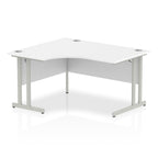 Office furniture impulse-140mm-left-crescent-desk-cantilever-leg Dynamic  White Desk Colour Silver Leg