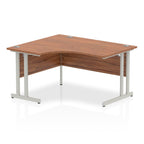 Office furniture impulse-140mm-left-crescent-desk-cantilever-leg Dynamic  Walnut Desk Colour Silver Leg