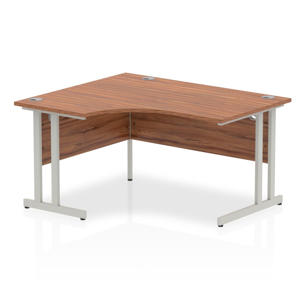 Office furniture impulse-140mm-left-crescent-desk-cantilever-leg Dynamic  Walnut Desk Colour Silver Leg