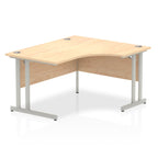 Office furniture impulse-140mm-right-crescent-desk-cantilever-leg Dynamic  Maple Desk Colour Silver Leg