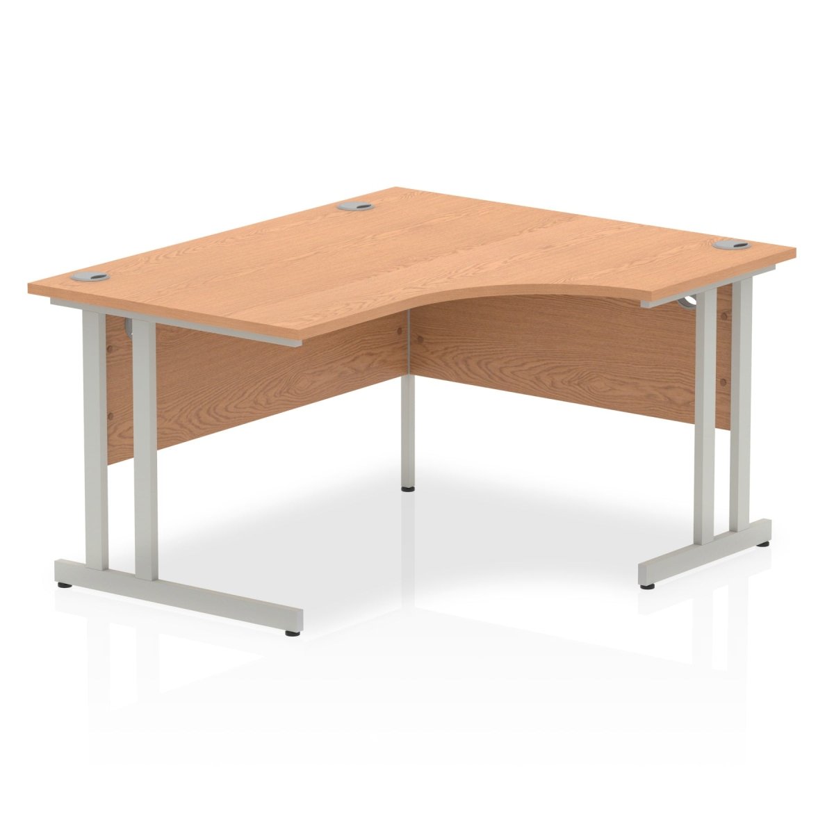 Office furniture impulse-140mm-right-crescent-desk-cantilever-leg Dynamic  Oak Desk Colour Silver Leg