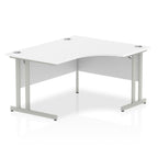 Office furniture impulse-140mm-right-crescent-desk-cantilever-leg Dynamic  White Desk Colour Silver Leg