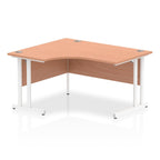 Office furniture impulse-140mm-left-crescent-desk-cantilever-leg Dynamic  Beech Desk Colour White Leg