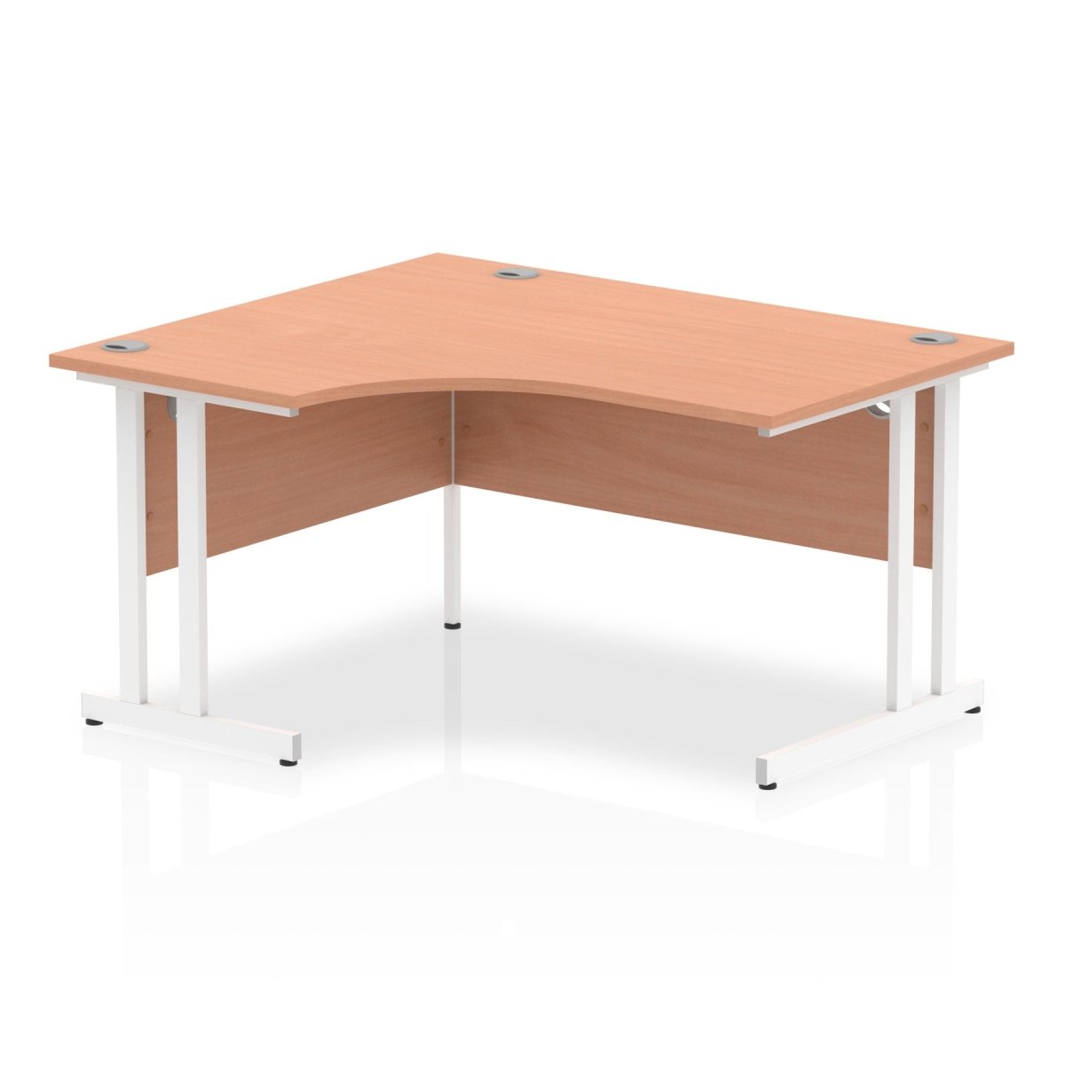 Office furniture impulse-140mm-left-crescent-desk-cantilever-leg Dynamic  Beech Desk Colour White Leg