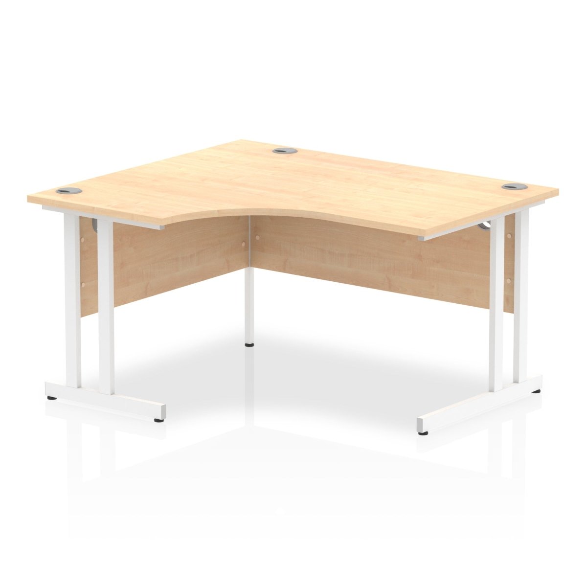 Office furniture impulse-140mm-left-crescent-desk-cantilever-leg Dynamic  Maple Desk Colour White Leg