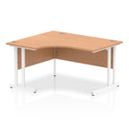 Office furniture impulse-140mm-left-crescent-desk-cantilever-leg Dynamic  Oak Desk Colour White Leg